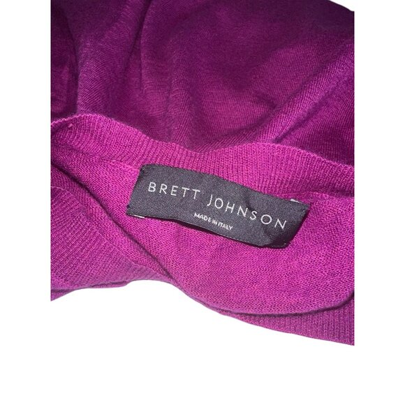 Mens Brett Johnson Italy Linen Cashmere Crewneck Sweater Purple 54 US Large - Picture 3 of 8